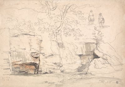 A Rocky Hillside with Trees and Figures by James Ward